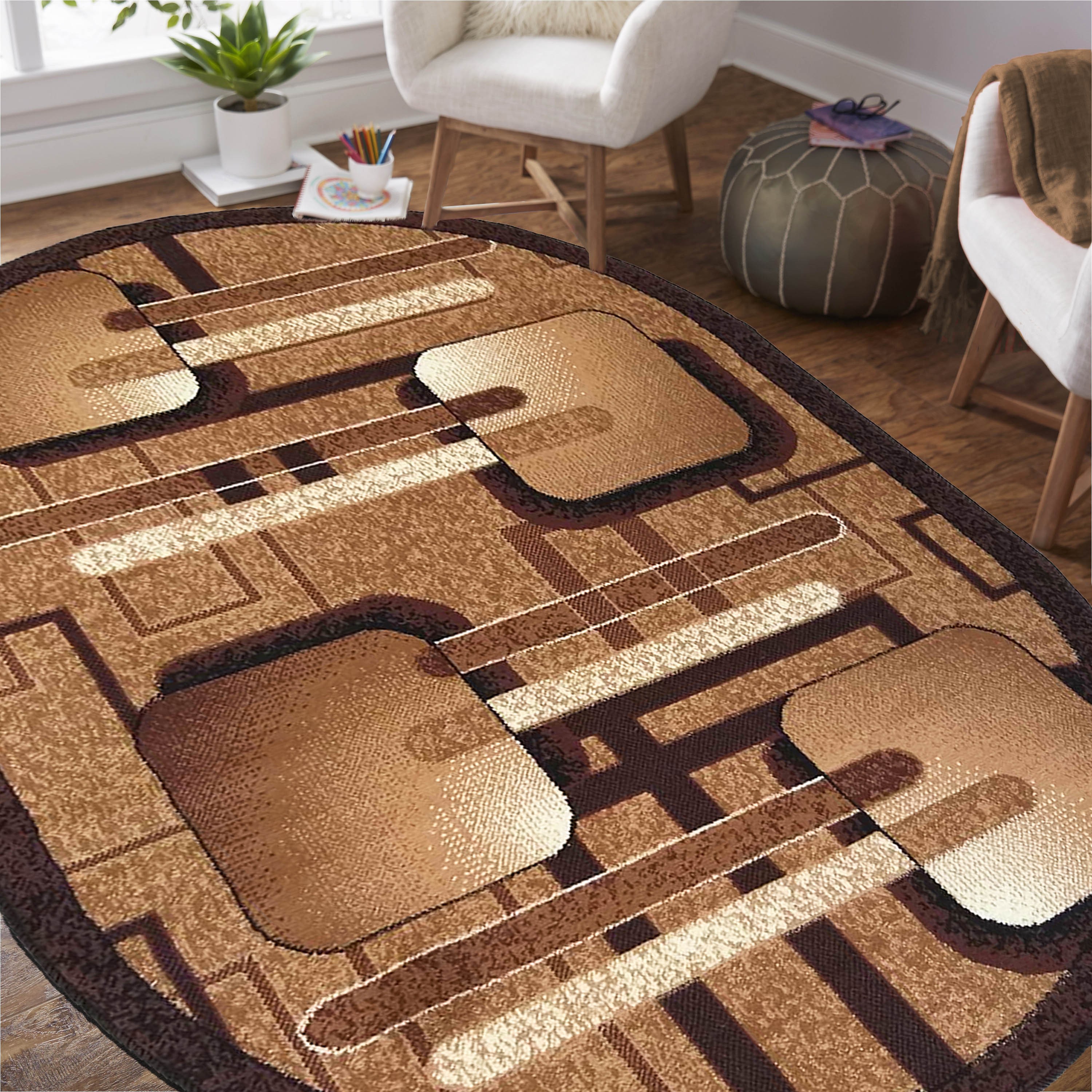 Dywan - 150 x 210 cm - Brązowy - Klasyczny - Dywanopol
