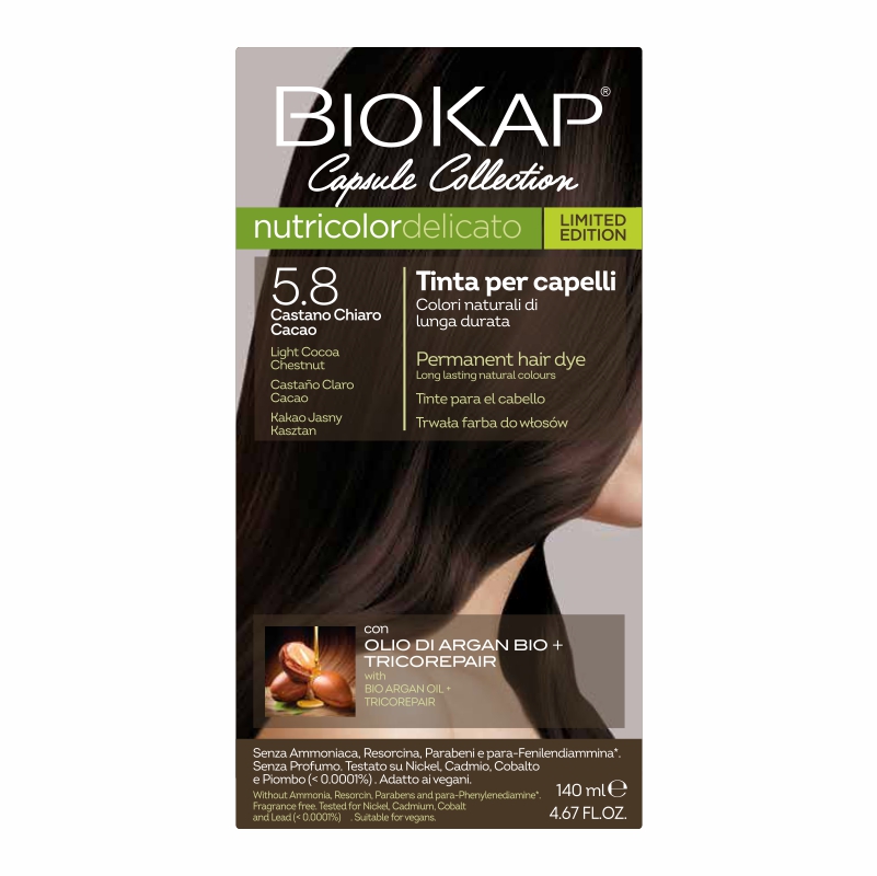 Biokap Delicato Farba do Włosów | Kakao Jasny Kasztan 5.8 | Bez Amoniaku
