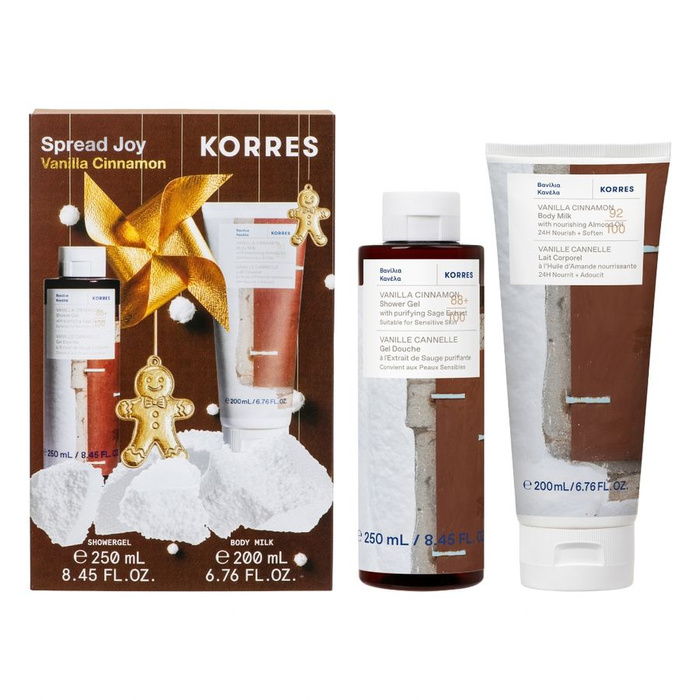 Korres Zestaw Vanilla Cinnamon Żel pod prysznic + Mleczko do ciała