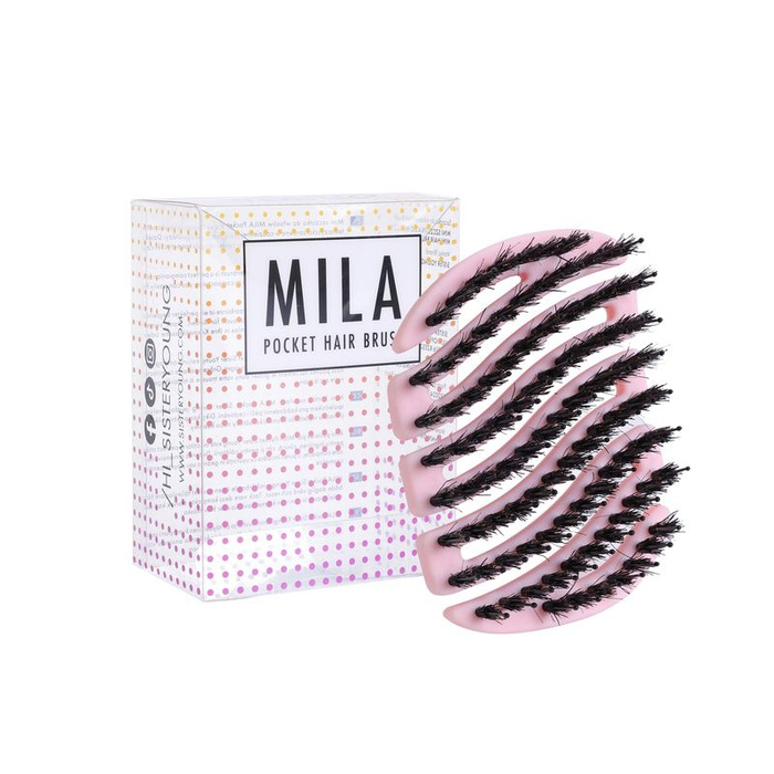 Sister Young MILA BV Mini szczotka do włosów z włosiem z dzika Pink