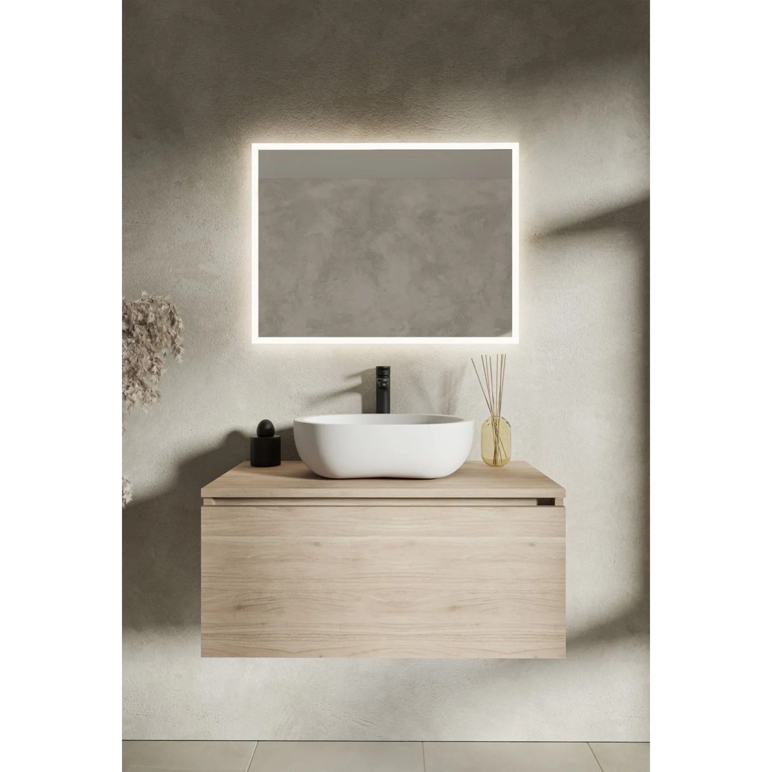 Lustro Newmi Style 80x60 wysuwane z automatycznym włącznikiem oświetlenia