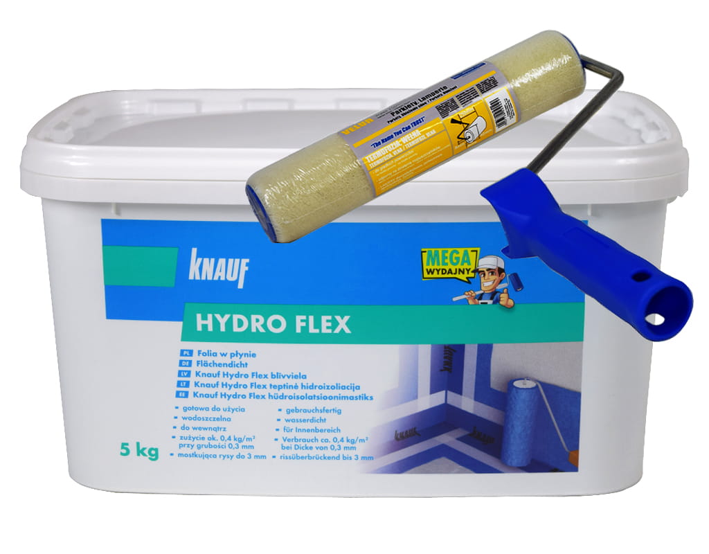 KNAUF HYDRO FLEX FOLIA W PŁYNIE 5KG + WAŁEK 18 CM