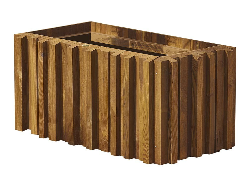 SYLVA DREWNIANA DONICA PROSTOKĄTNA DUŻA - KLEPKOWA - IMPREGNOWANA - 58x110 WYS 53,5 CM