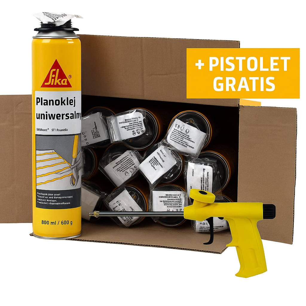 SIKA KLEJ DO STYROPIANU SIKA BOOM 582 750ML 12 SZTUK + PISTOLET GRATIS