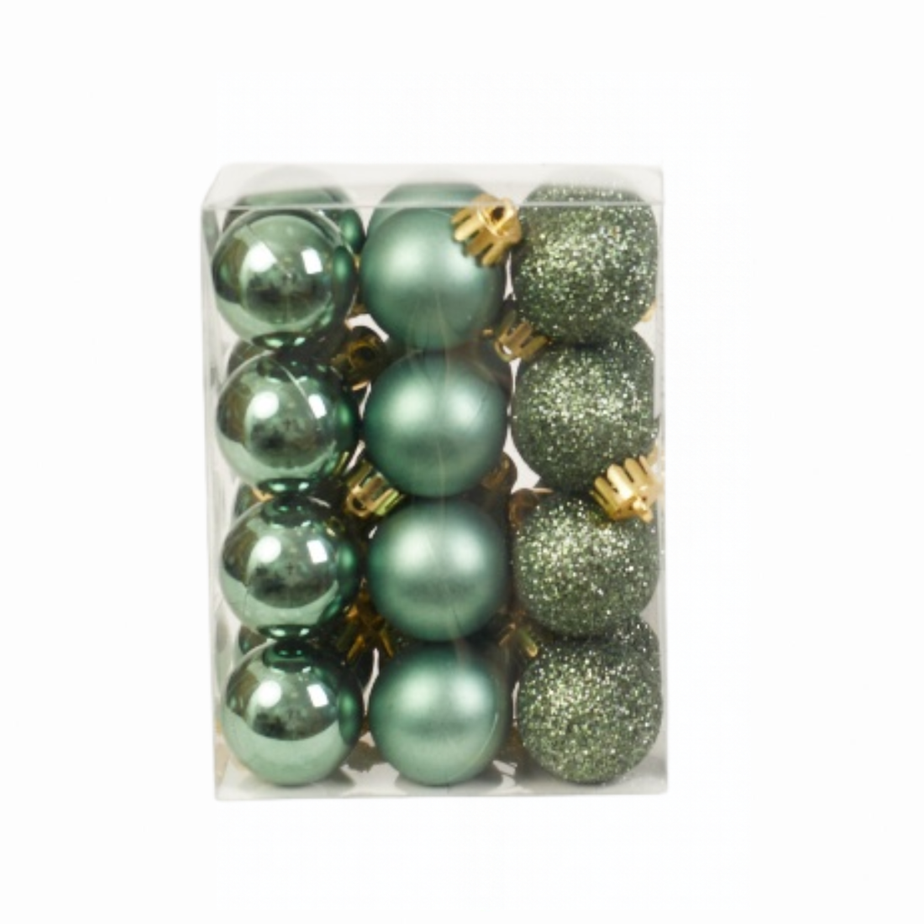 Bombki zielone 24szt 3cm