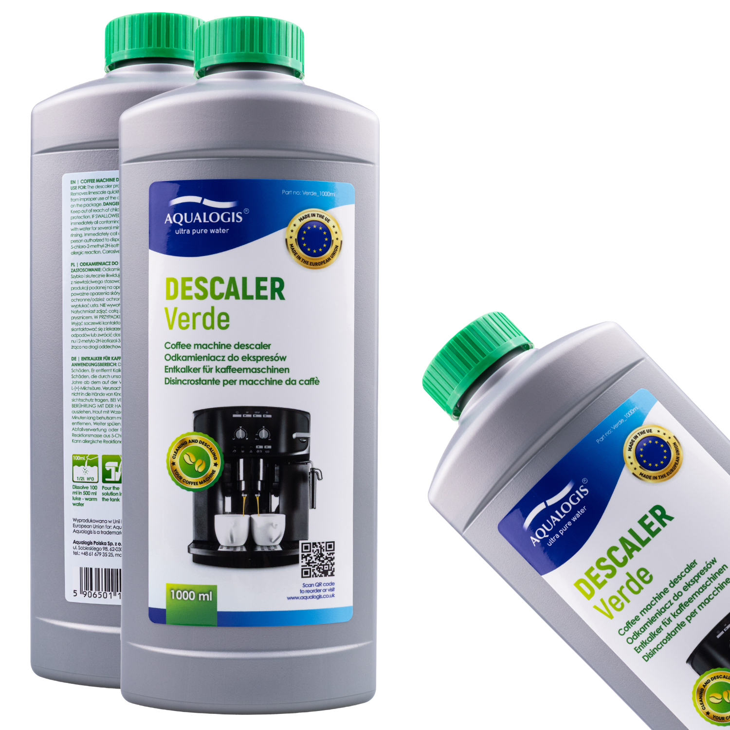 Aqualogis Verde Odkamieniacz do Ekspresu Philips Delonghi Krups Jura 1000 ml
