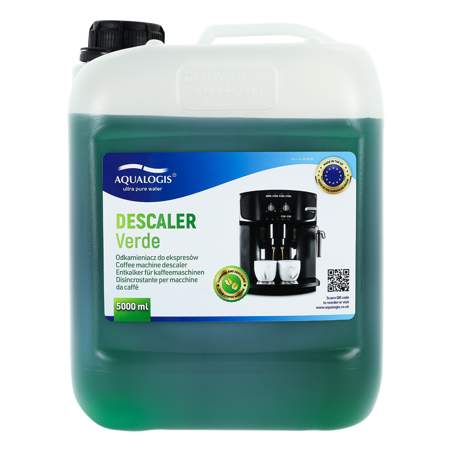 Aqualogis Verde Odkamieniacz do Ekspresów Delonghi Saeco Philips Jura Koncentrat 5L