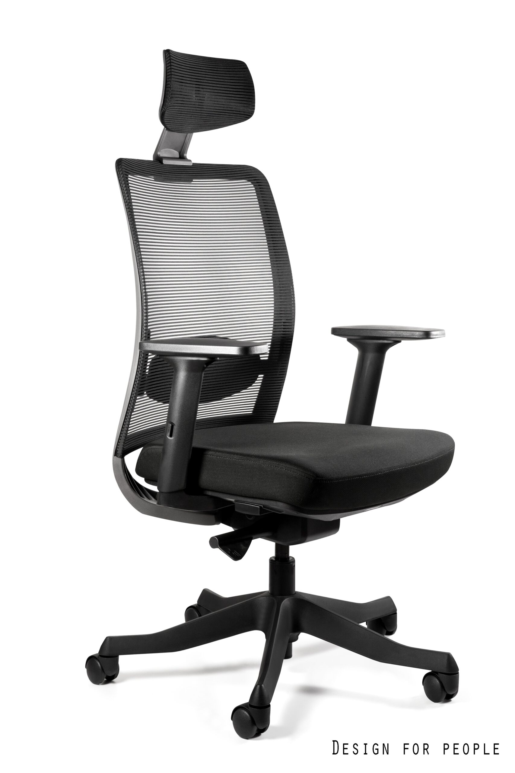 Fotel biurowy Anggun, ergonomiczny, siatka/tkanina szary lub czarny Unique Promocja