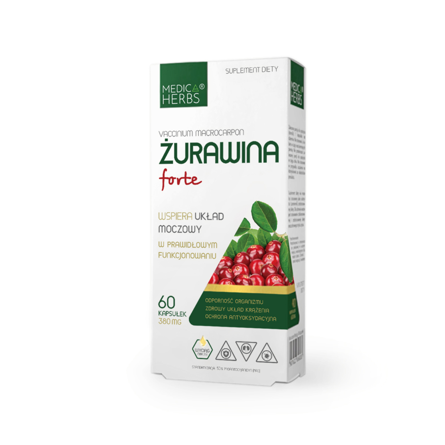 Medica herbs żurawina forte 380 mg, 60 kapsułek