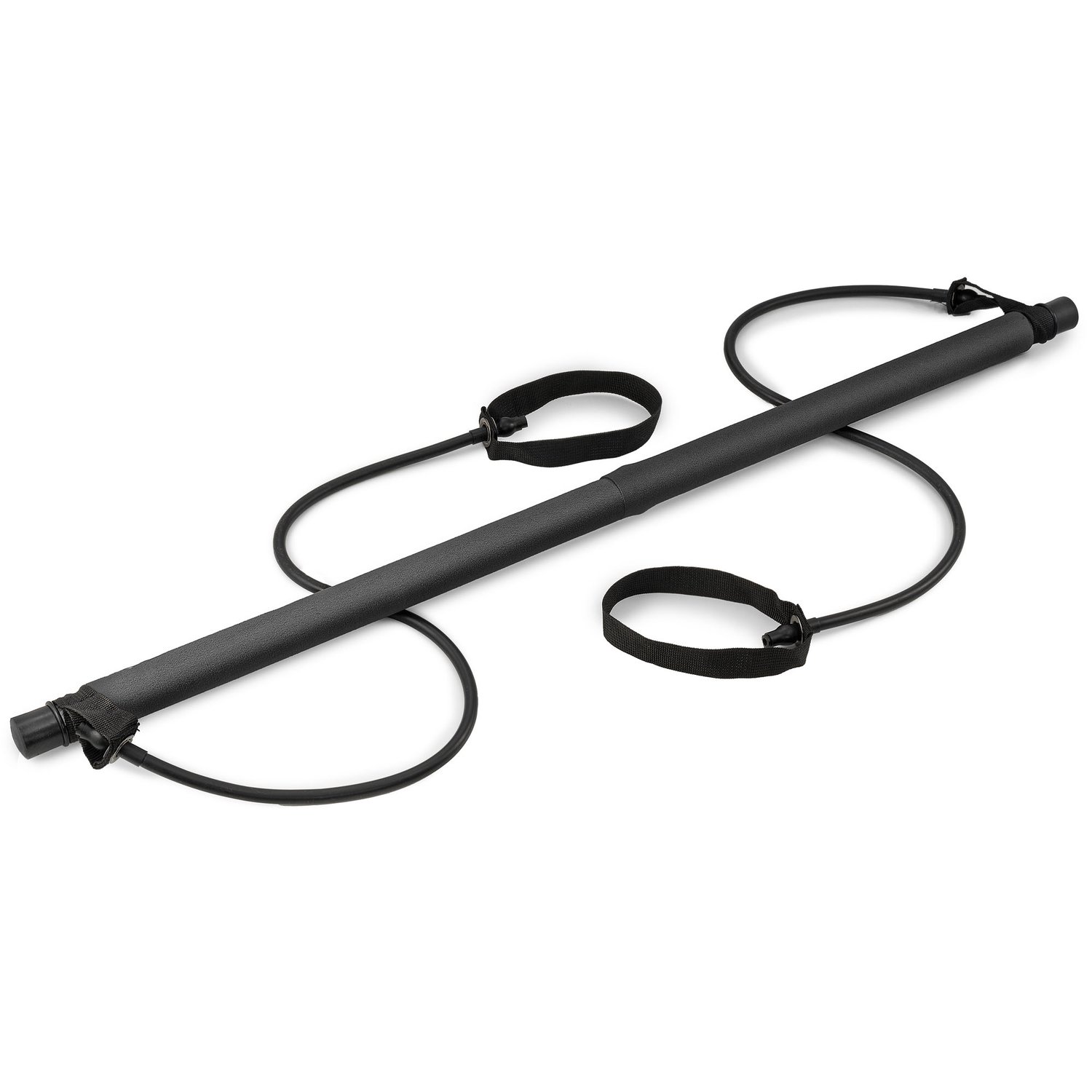 Pilates-Stick mit Expandern - schwarz