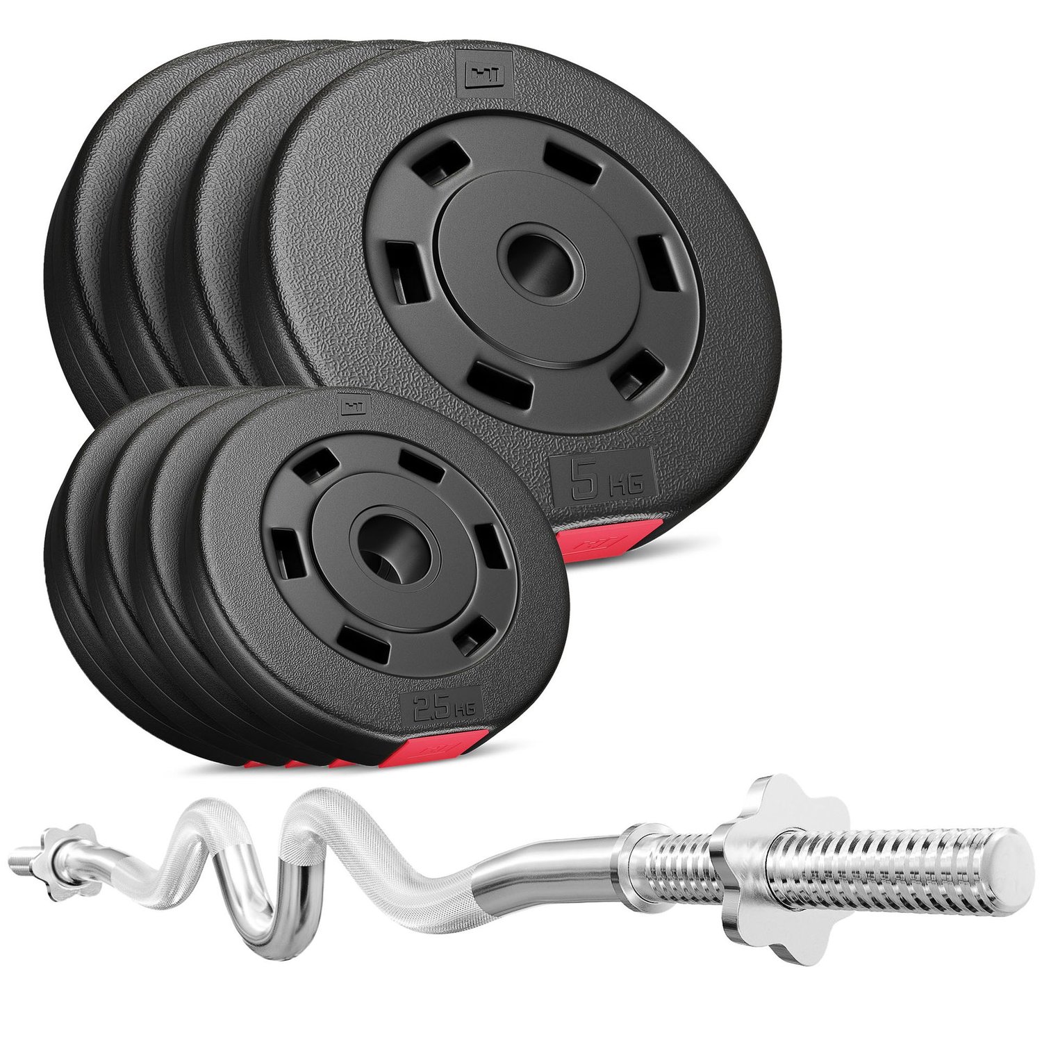 Kunststoff Hantelset 37 kg mit Super SZ-Stange
