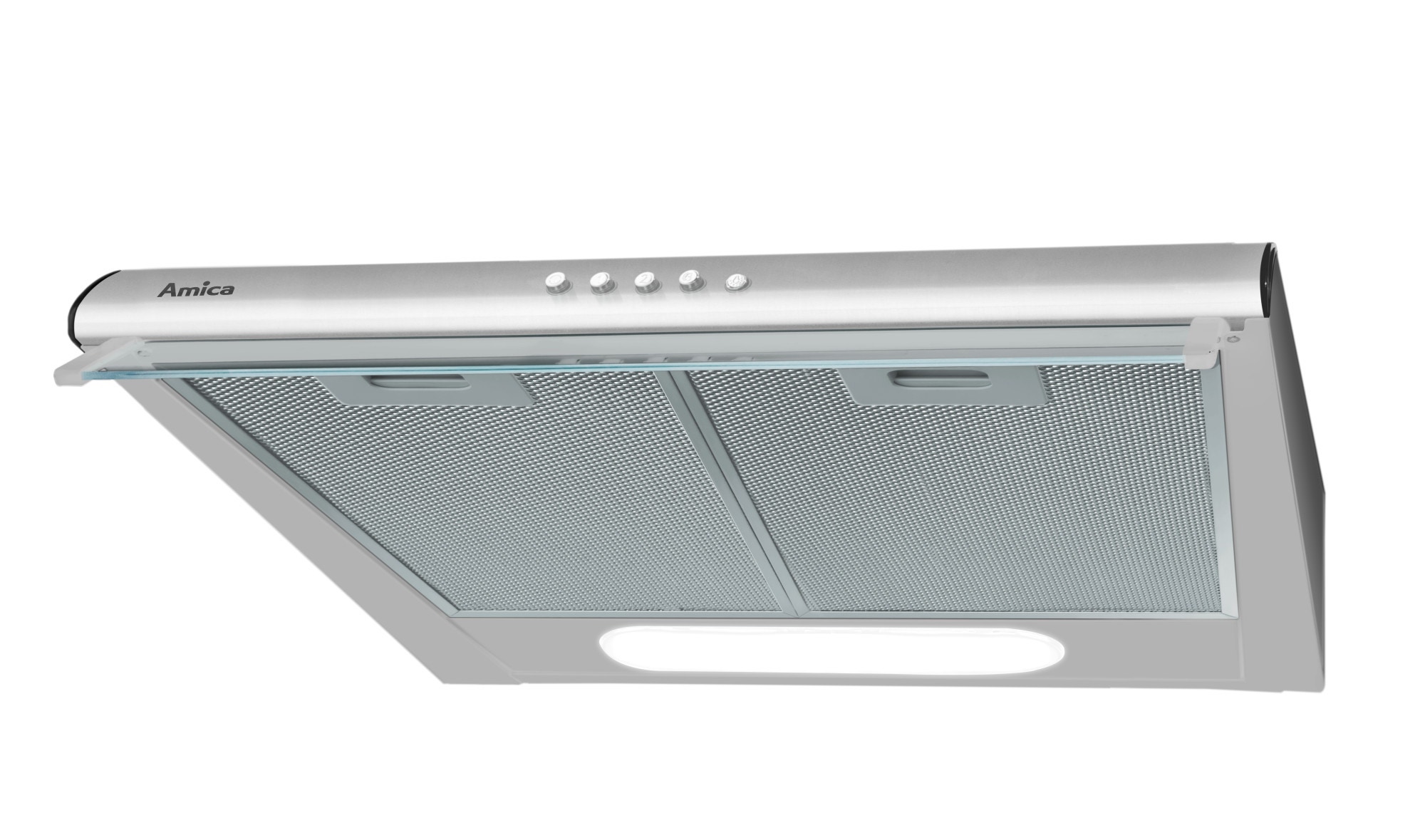 Okap Amica OSC6231I Inox 60 cm Rodzaj sterowania: Przyciski Tryb pracy: Wyciąg/Pochłaniacz