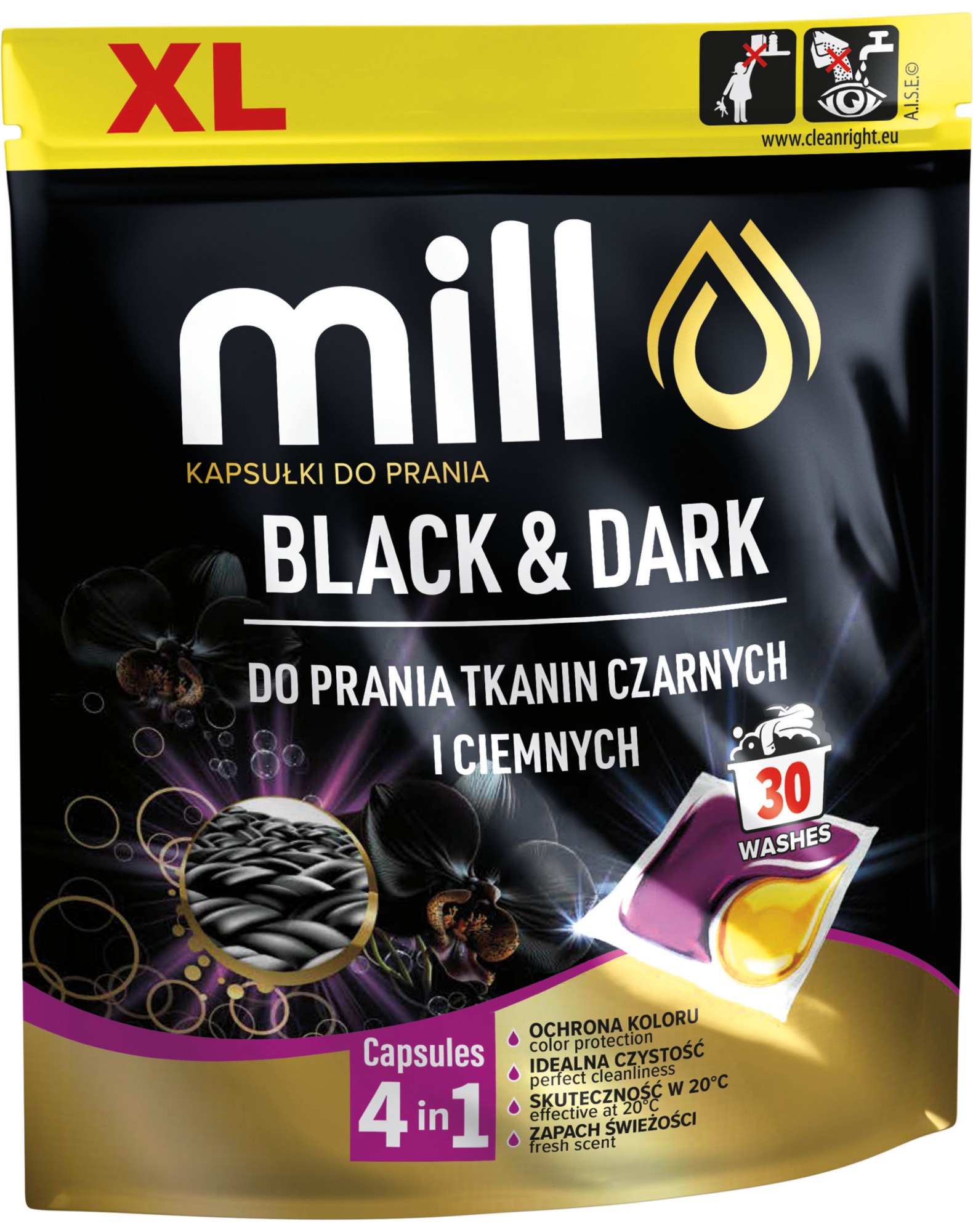 Kapsułki do prania BLACK 30 szt do pralki Amica